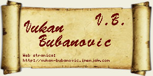 Vukan Bubanović vizit kartica